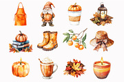 Watercolor Pumpkin Patch Clipart, a Seasonal Illustration by Design Market (Thumbnail 4 of 5)