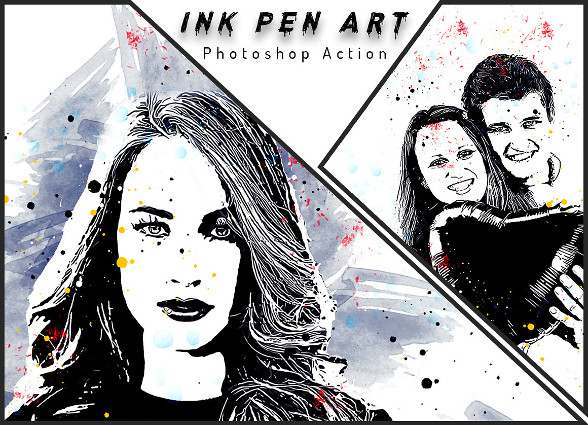 Ink Effect Photoshop Action Bundle, an Action Add-On by Studio Retouch (Photo 18 of 23)