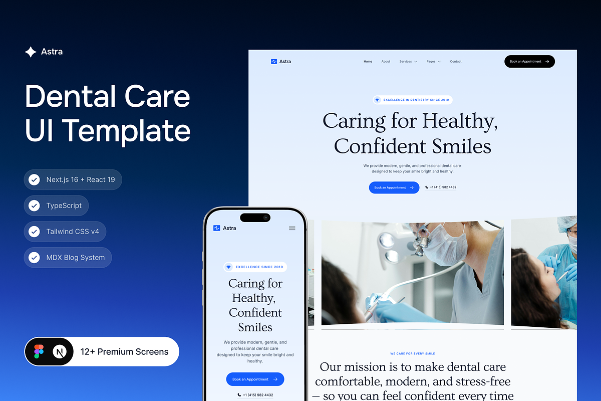 Astra – Next.js Dental Website Templ, a Templates & Theme by anguriostegui (Photo 1 of 4)