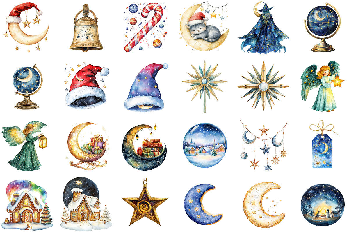 Celestial Christmas Clipart, an Illustration by Sublimation Artist (Photo 2 of 6)