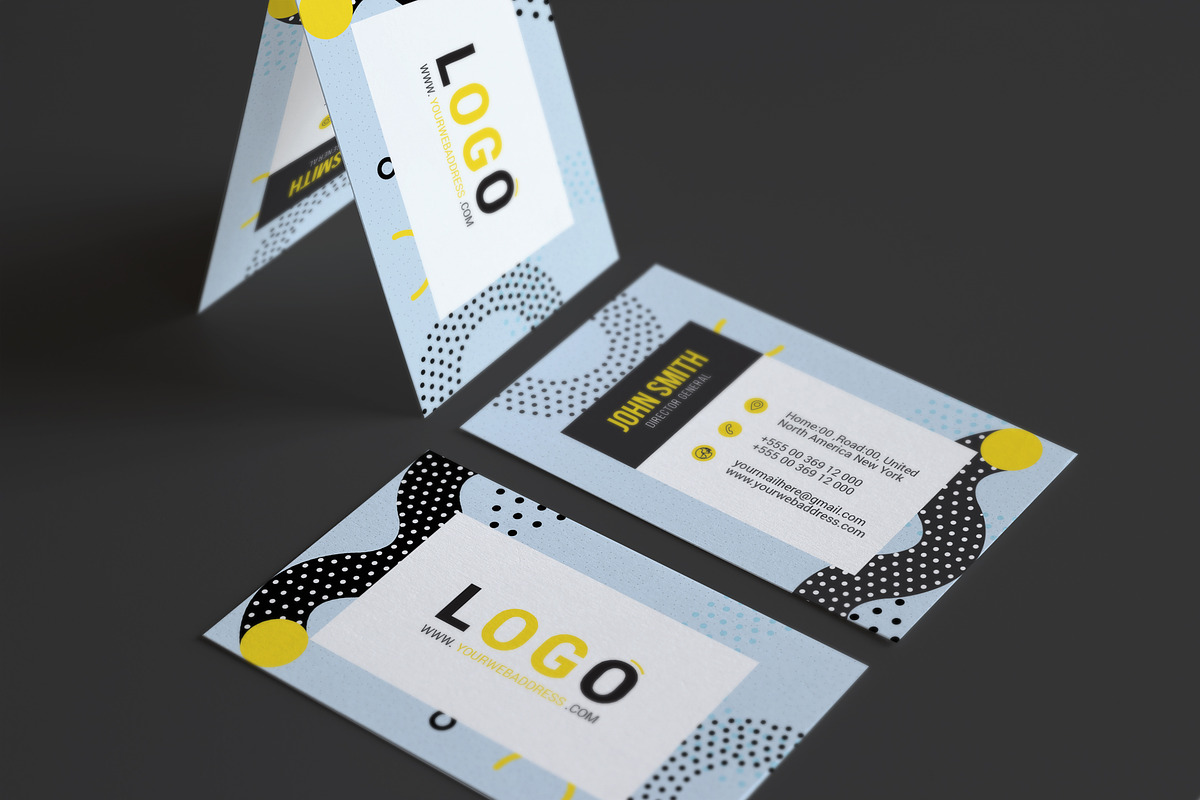 Memphis Business Card, a Business Card Template by ZAAS (Photo 5 of 6)