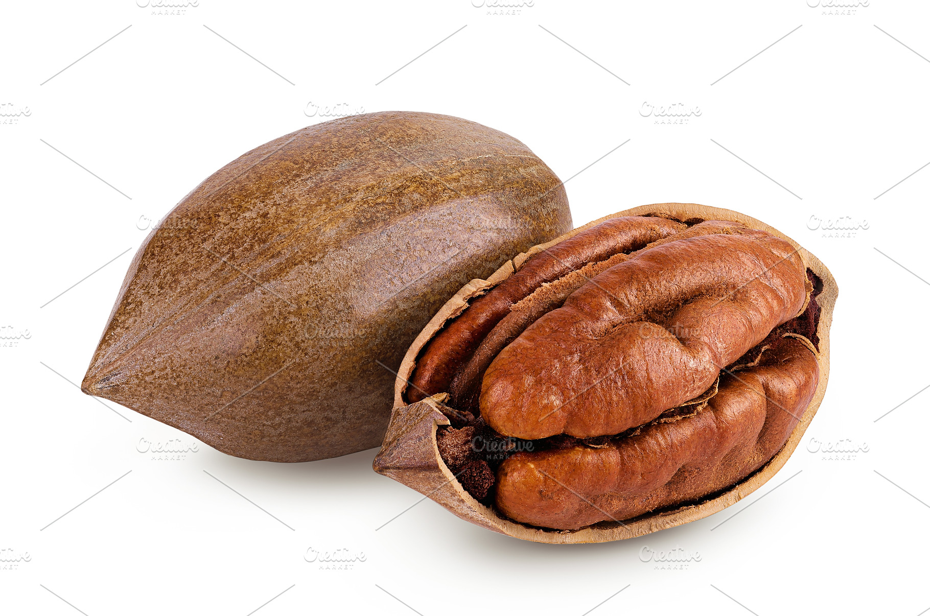 pecan nut isolated on white, a Food & Drink Photo by NataPhoto