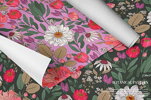 Lush Botanical Pattern And Graphics