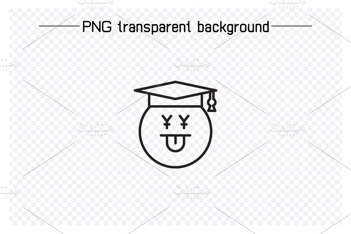 Student Line Emoticons Set, an Outline Icon by Designfour (Photo 5 of 7)