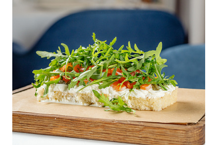 bruschetta with salmon and arugula, a Food & Drink Photo by Fascinadora