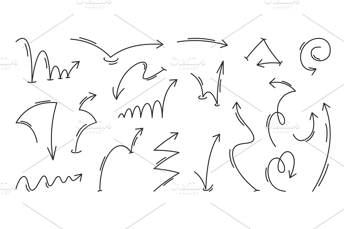 Dynamic bounce arrow set with spiral, an Illustration by art PVP - market