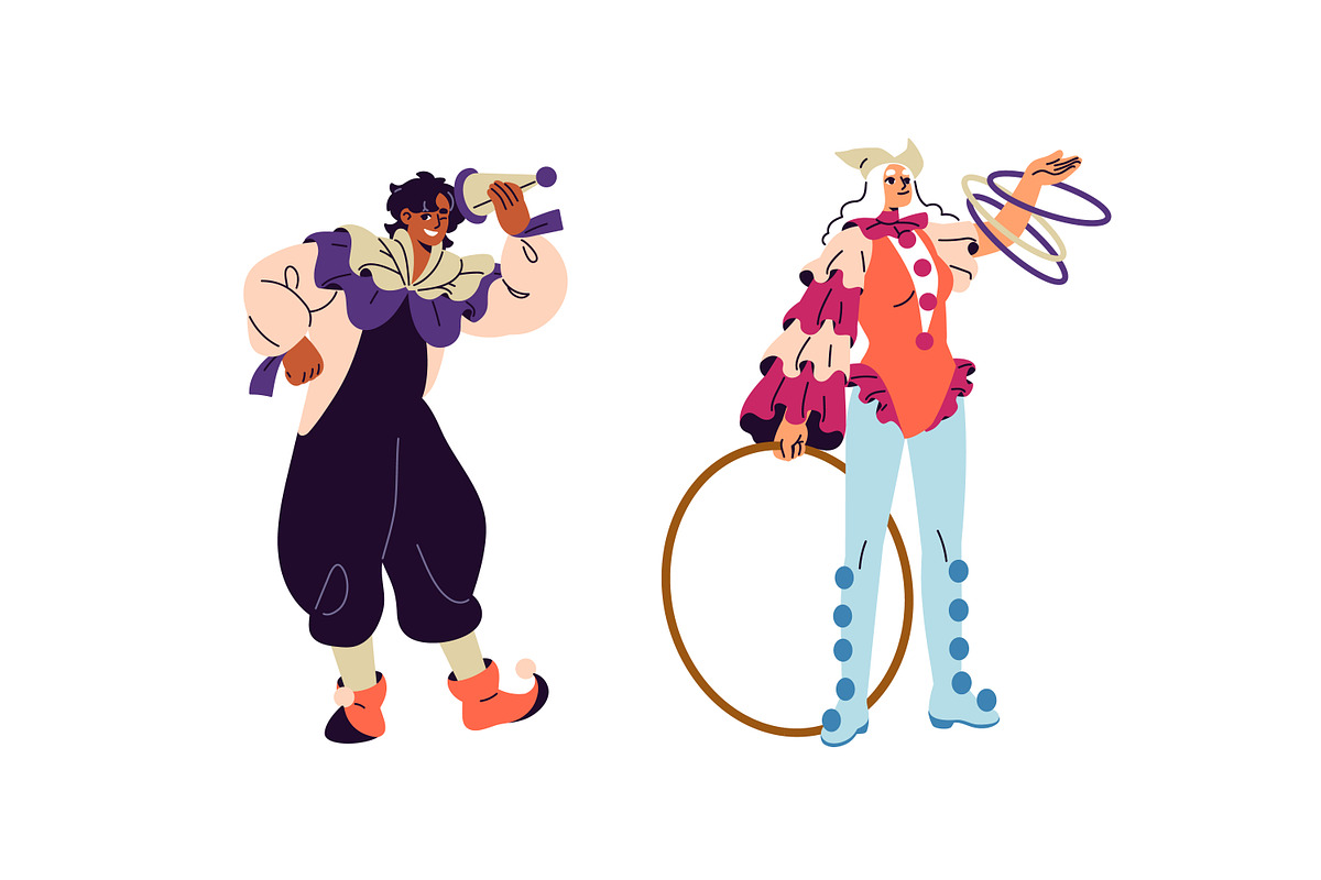 Clowns set, circus show posters, a Person Illustration by PaperTrident (Photo 7 of 12)