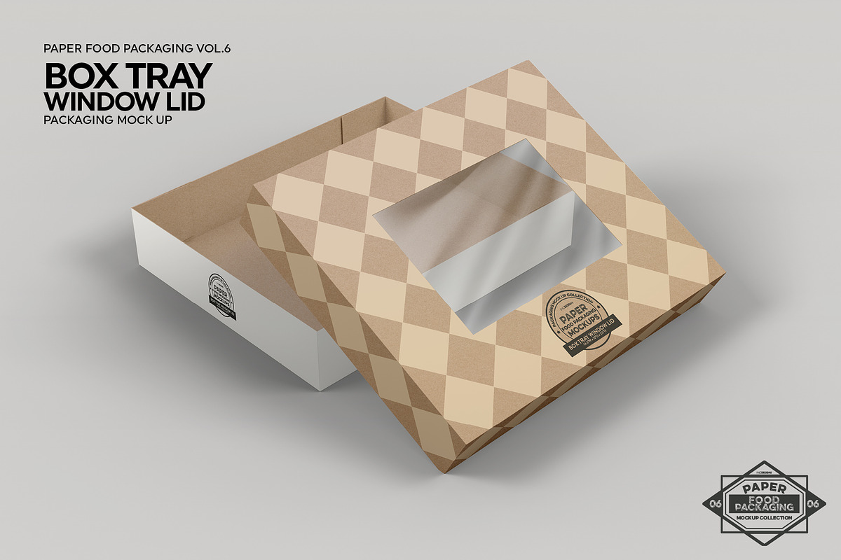 Box Tray Window Lid Packaging Mockup, a Packaging Mockup by INCDesign (Photo 2 of 6)