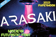 Arasaki Modern Futuristic Font, a Serif Font by PaperMoon (Thumbnail 1 of 7)