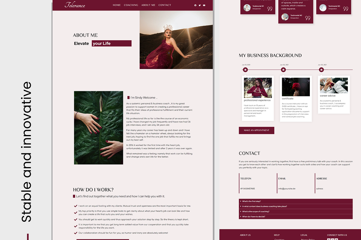 Feminine Wordpress Template Purple, a WordPress Template by myvisuell.de Webdesign (Photo 4 of 9)