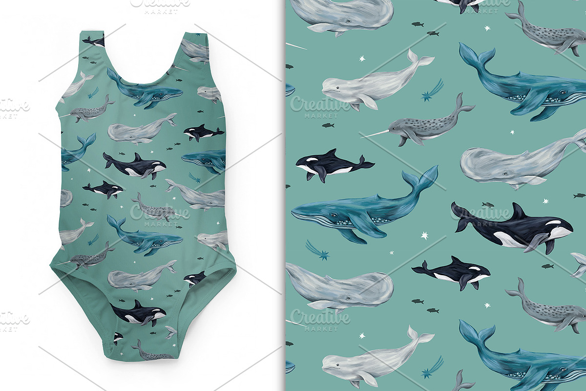 Whale pattern, a Pattern Graphic by 13 RAPPORTS I Lena Nesmi (Photo 5 of 8)
