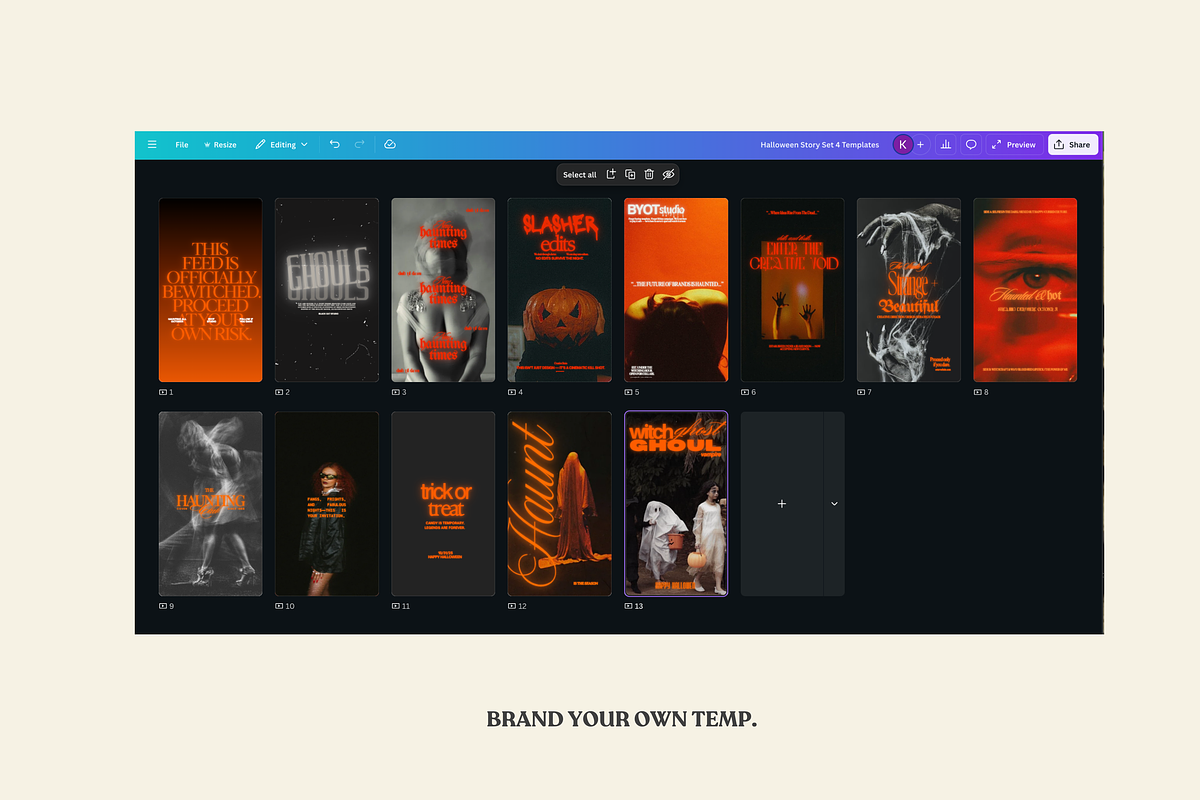 Halloween Instagram Canva Templates preview 5