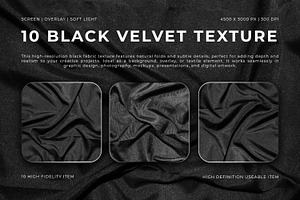 Black Velvet Fabric Texture, a Texture Graphic by Pitchlook.Studio