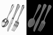 Classic Table Knife, Fork, Spoon, an Object 3D Model by VK Studio (Thumbnail 6 of 10)