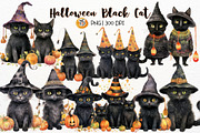 Halloween Black Cat Watercolor, a Seasonal Illustration by Maysa Art (Thumbnail 1 of 5)