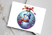 Watercolor Ornament Snowman Clipart, an Illustration by Canvas Craft (Thumbnail 6 of 9)