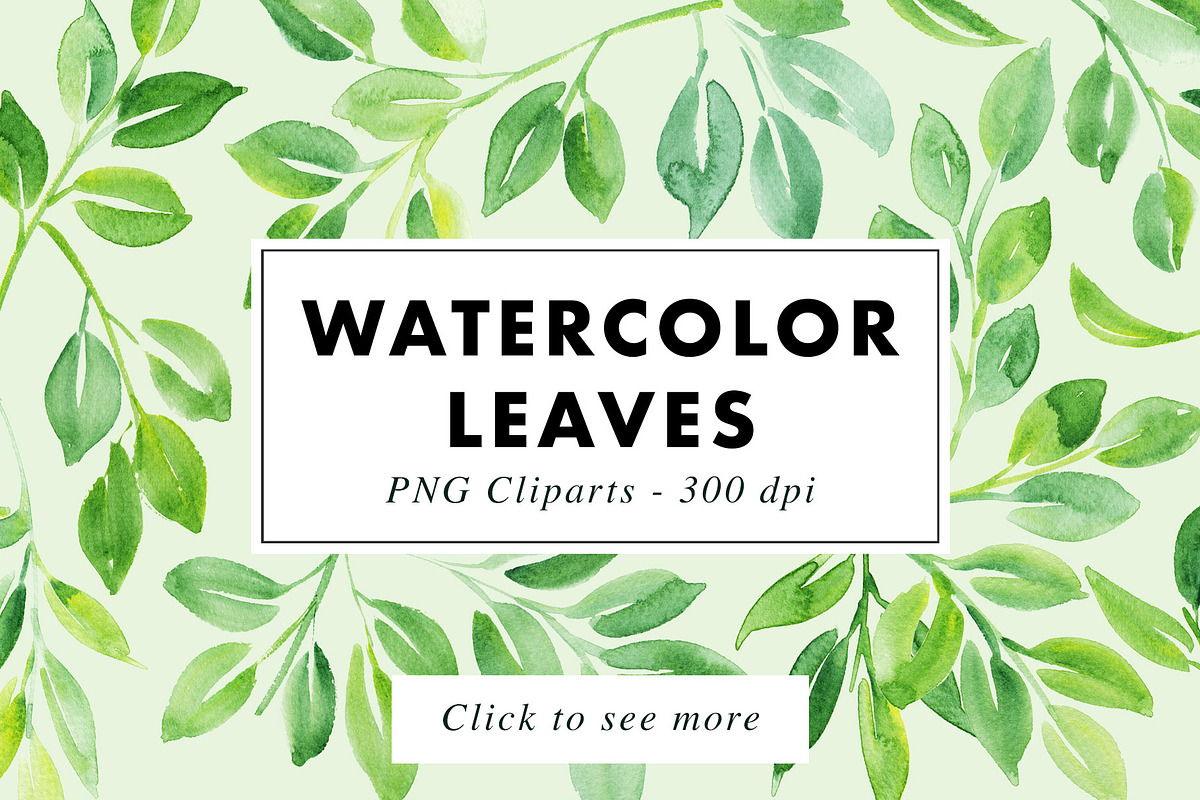 16 Watercolor Leaf PNG Paintings, an Illustration by Heartmade by Claudia (Photo 1 of 2)
