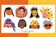 Psychedelic funky hippie stickers, an Illustration by okchizh (Thumbnail 2 of 9)