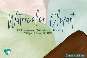 WATERCOLOR SHAPES Clipart Vol 3