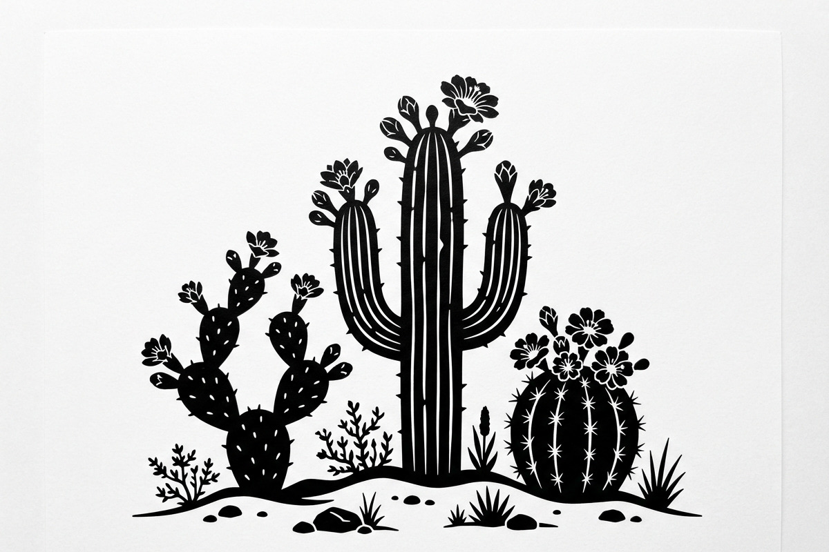 60 Desert Cactus Floral Silhouette, a Seasonal Illustration by Amazin_art (Photo 7 of 34)