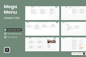 Mega Menu Website Figma UI kit, an UI Kit Template by SLAB! Design