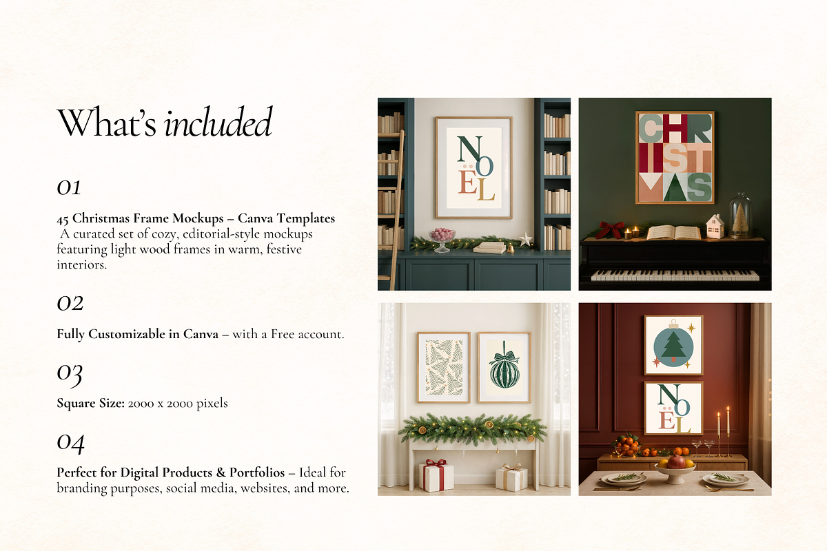 45 Christmas Frame Canva Mockups, a Household Mockup by Matisse Studio (Photo 3 of 9)