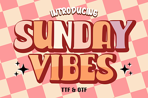 Sunday Vibes - Retro Font Types, a Font by KiddoGlyphs Studio