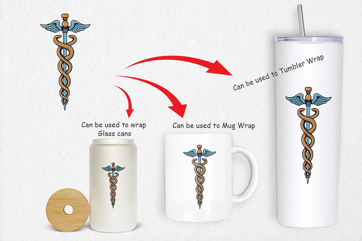 Medical Caduceus Clipart, a Graphic by Artnoy (Photo 4 of 5)