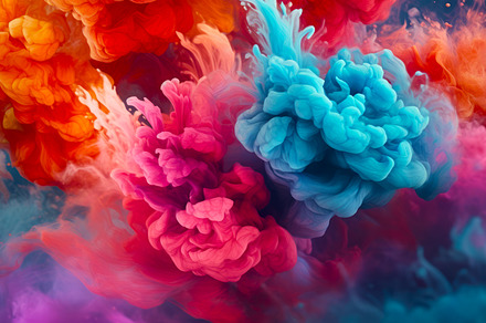 Colored ink in water. Generative AI