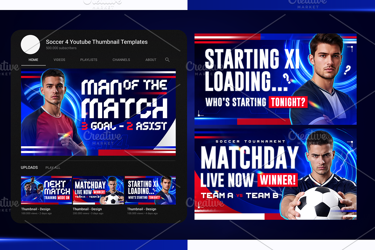 Football YouTube Thumbnail Pack, a Social Media Template by OnurDemircan (Photo 6 of 6)