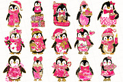 Glitter Christmas Penguin Clipart, an Illustration by OK Design (Thumbnail 3 of 6)