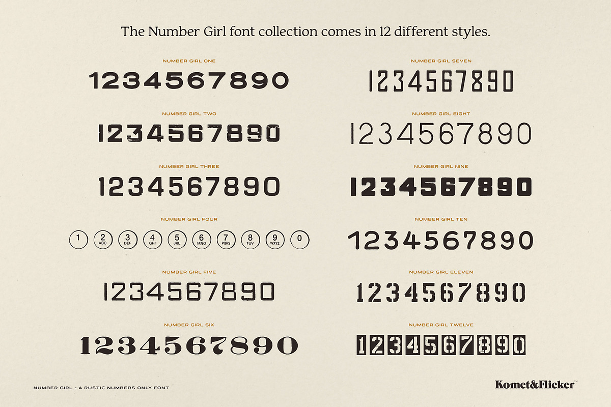 Number Girl – Number Only Fonts, a Font by Komet & Flicker (Photo 8 of 8)