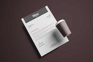 Clean Letterhead Word Template, a Stationery Template by AyshaCanvas