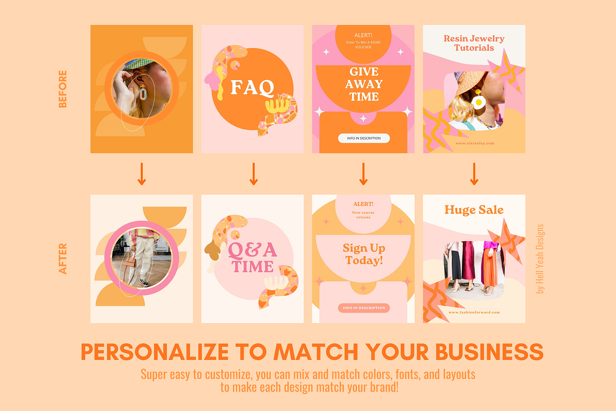 Vibrant Instagram Posts Templates, a Social Media Template by Hell Yeah Designs (Photo 8 of 8)