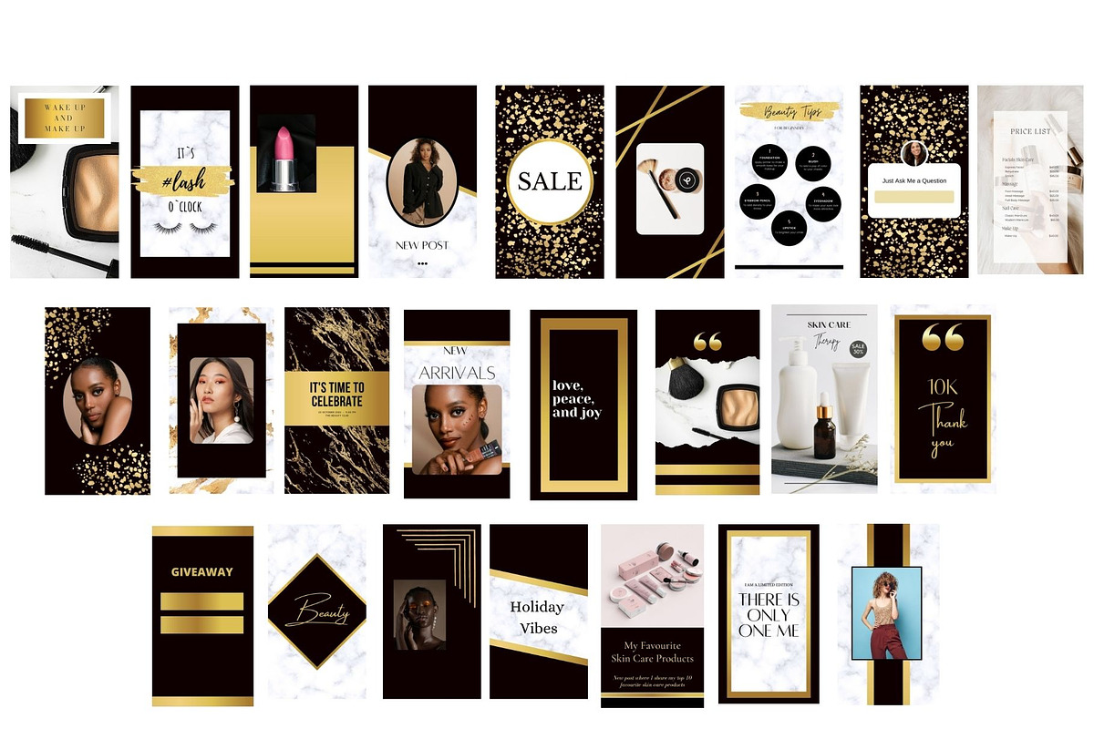 120 Black Gold Instagram Templates,, a Social Media Template by MORION (Photo 5 of 7)