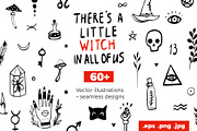 Doodle Witch - Magic Set & Patterns, an Outline Icon by Sopelkin (Thumbnail 1 of 10)