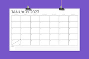 2027 8.5 x 14 Inch Calendar Template, a Stationery Template by Running With Foxes (Thumbnail 1 of 5)