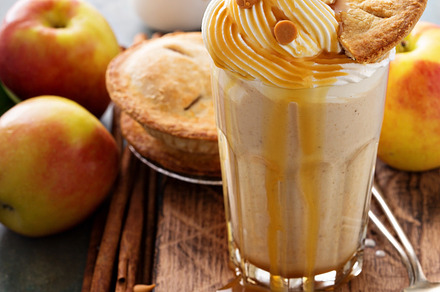 Apple pie milkshake with syrup stock photo containing apple and pie, a Food & Drink Photo by farwasser