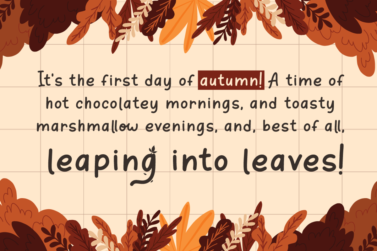 Orange Leafy - Autumn Display Font, a Script Font by Attype (Photo 5 of 8)