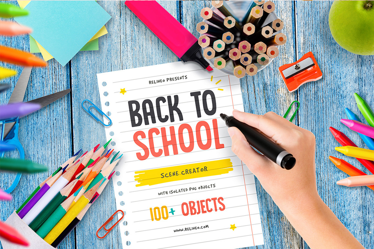 Back to School - Scene Generator, a Pens & Pencil Mockup by relineo.mock-ups (Photo 1 of 4)