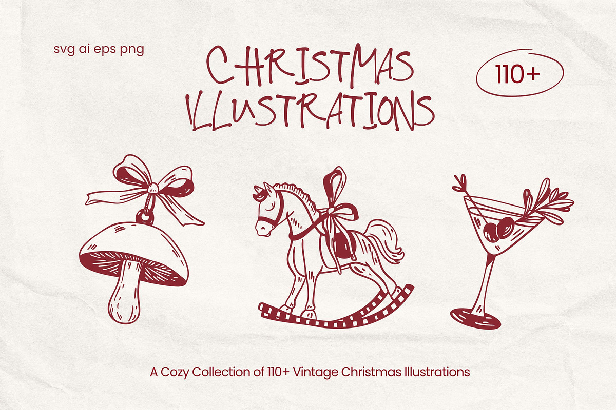 Christmas Series BUNDLE: All 5 in 1, a Seasonal Illustration by Veyla (Photo 10 of 72)