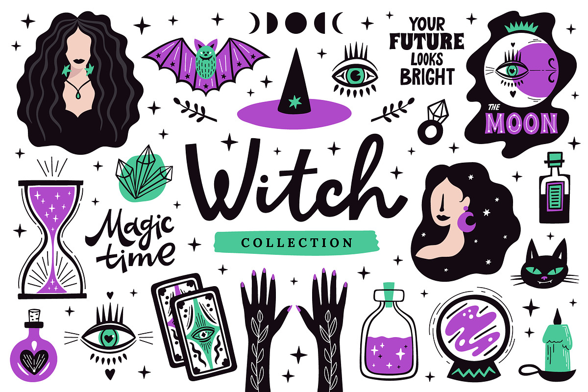 Witch graphic collection, an Illustration by piyacler (Photo 1 of 5)