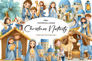 Christmas Nativity Clipart, an Illustration by CreationArt