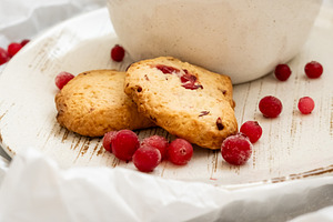 Berry pastry baked treats biscotti dried plate, a Food & Drink Photo by Photo Drive Studio