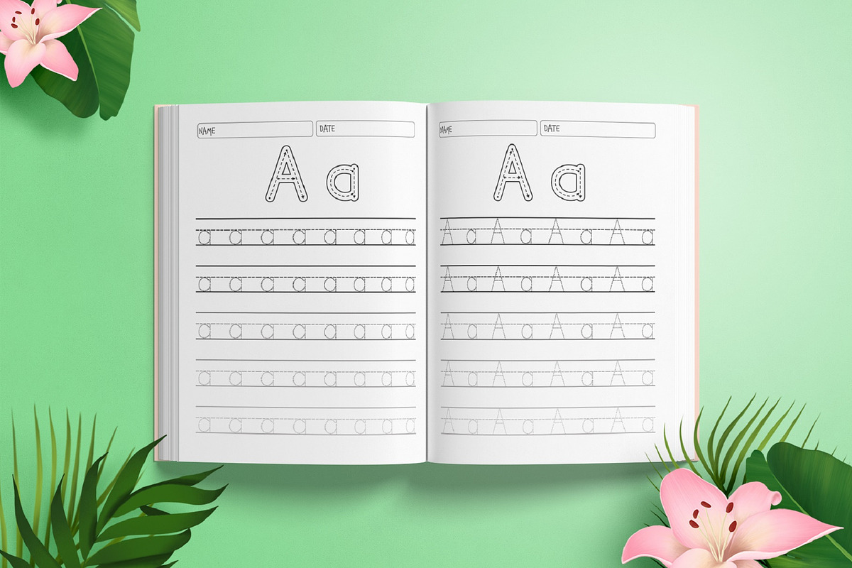 Preschool letter tracing workbook, a Stationery Template by Designmela01 (Photo 4 of 7)