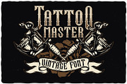 Tattoo Master label font, a Blackletter Font by VozzyStock (Thumbnail 3 of 9)
