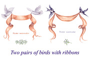 Watercolor Flying Birds, an Animal Illustration by Valentyna Smordova (Thumbnail 2 of 3)