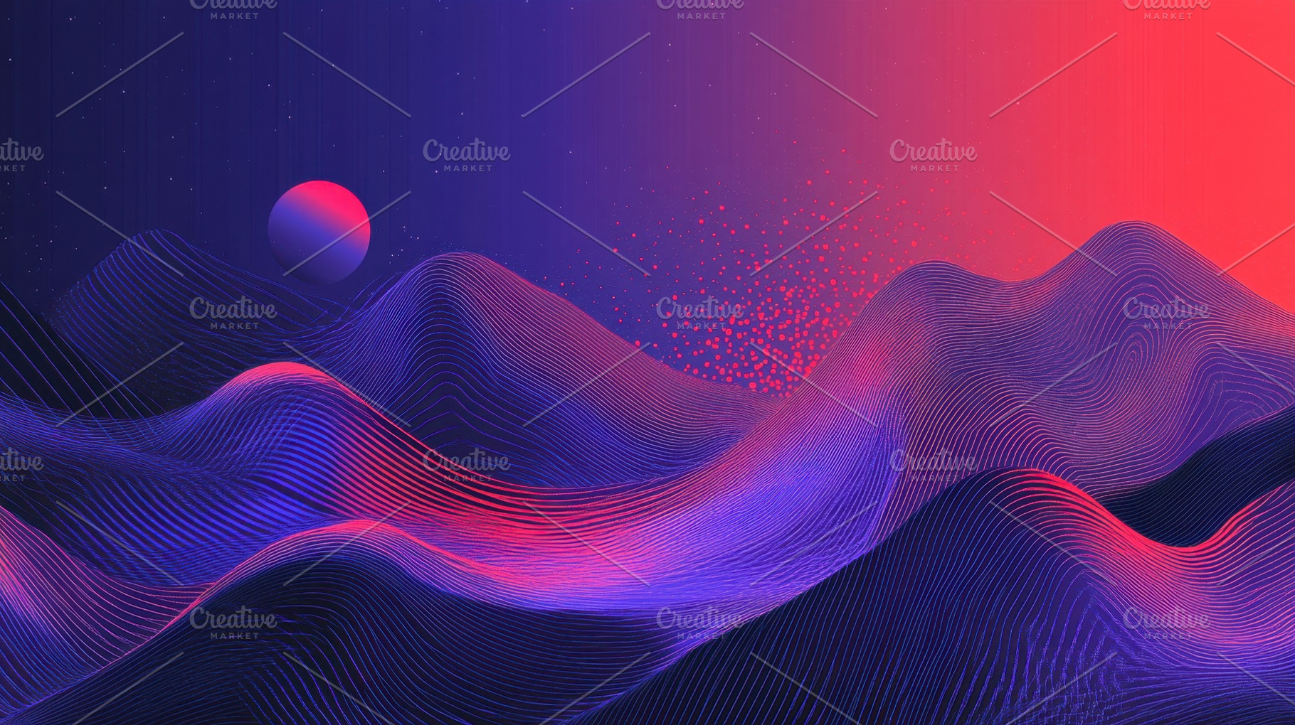 Waves and moon in abstract, a Photo by Beautiful things