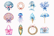 Watercolor Coastal Preppy Girl Clipa, an Illustration by Design Market (Thumbnail 3 of 5)