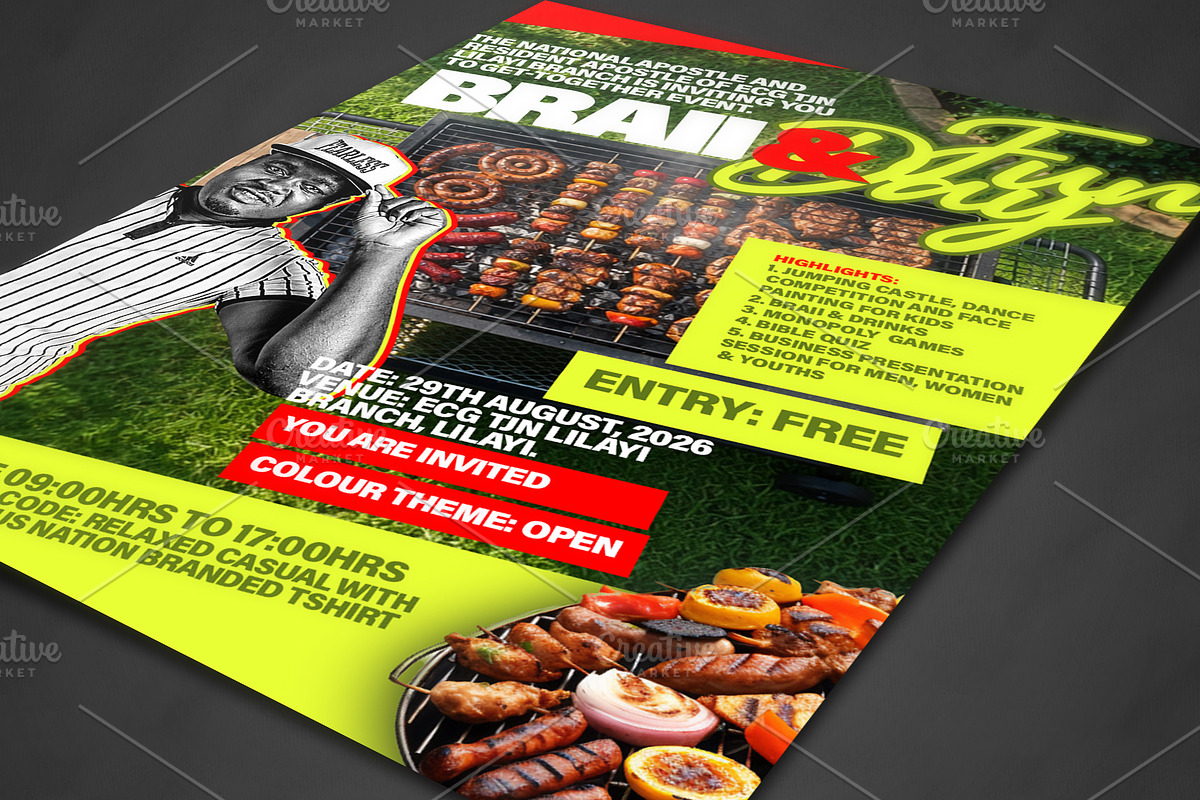 Church Braai & Fun Day Flyer Templat, a Social Media Template by church flyer templates (Photo 3 of 10)